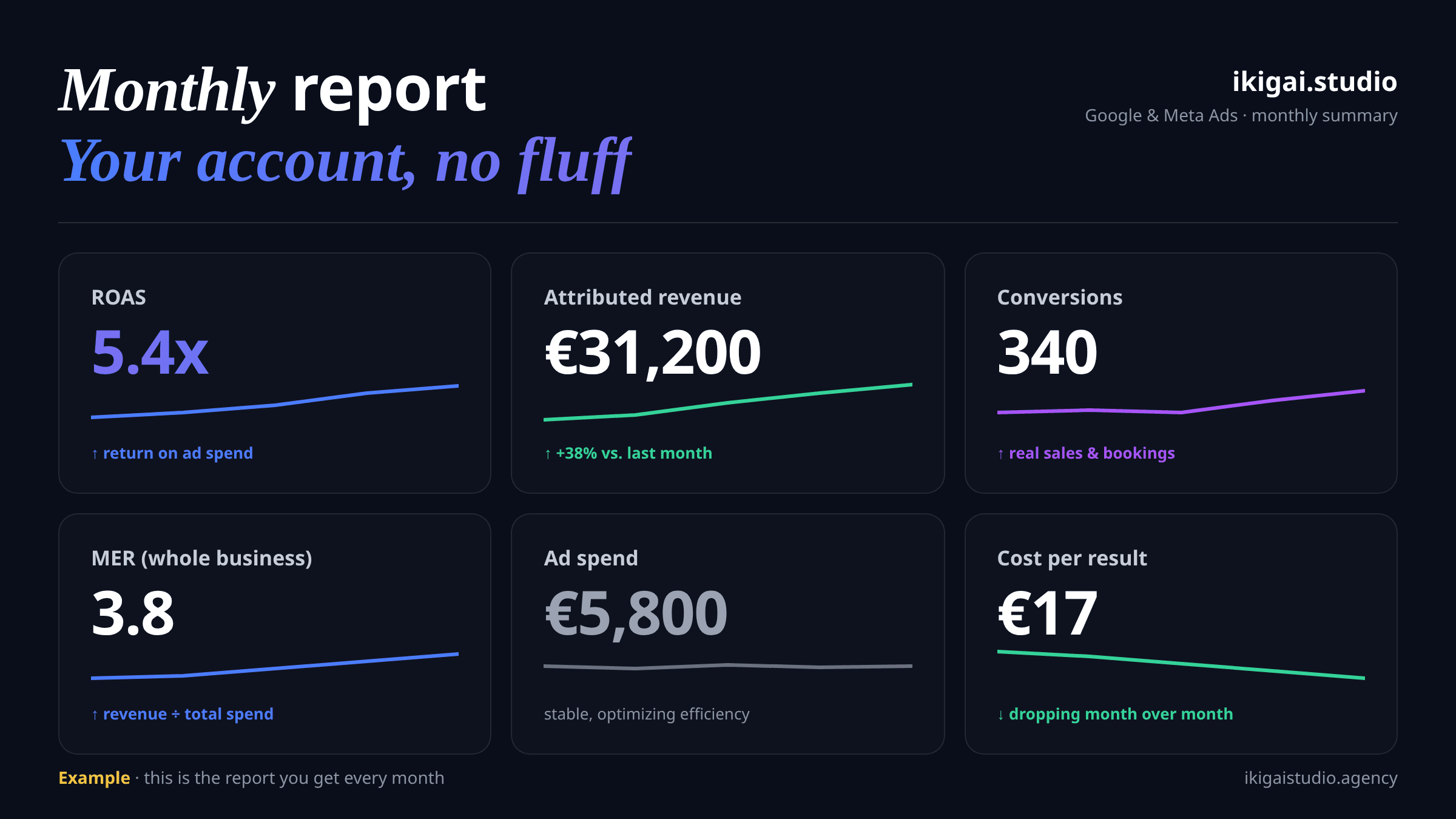 Example of the monthly account report